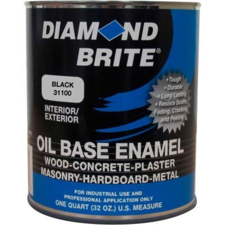DIAMOND BRITE Interior/Exterior Paint, Gloss, Black, 32 oz 31100-4